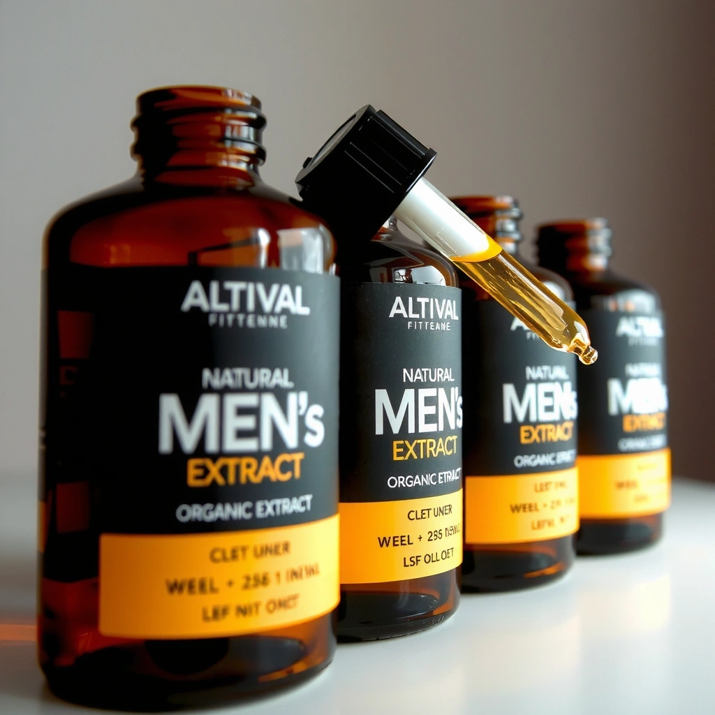 Organic Men's Vitality Extract bottle with dropper